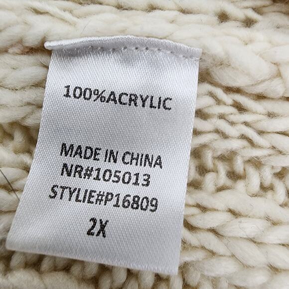 Andree by Unit Womens Devman Knit Cardigan 2X Cozy Neutral Minimalist Open Front - Picture 9 of 10